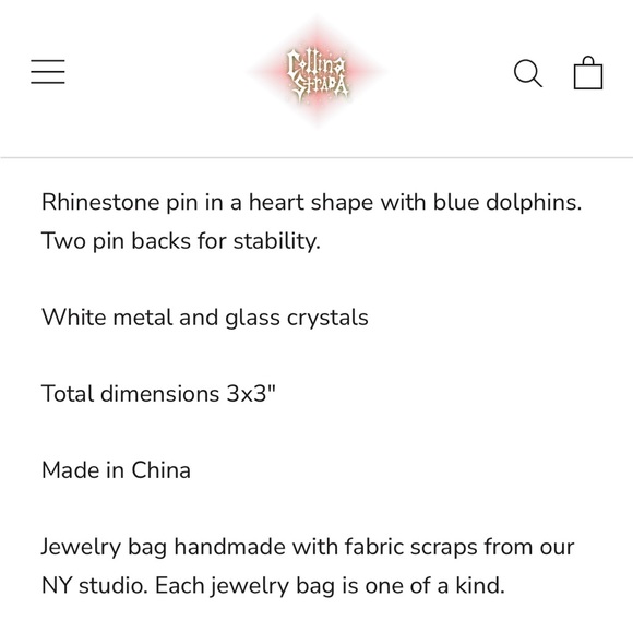 Collina Strada Dolphin Heart Pin - Picture 6 of 8